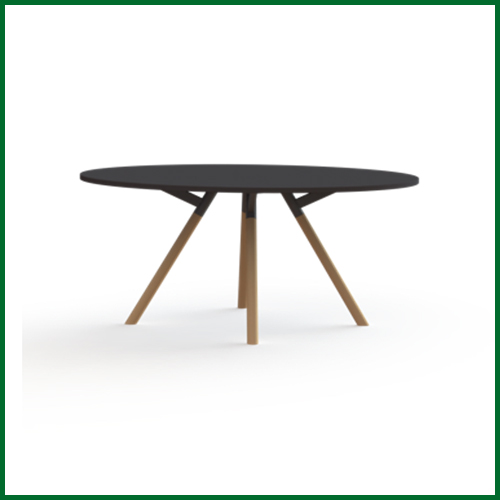 Bridge vergadertafel rond Melamine massief houten onderstel 1 | staging.kantoor360.nl Bridge vergadertafel rond Melamine massief houten onderstel