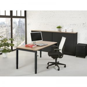 4 poots bureau met slinger zwart