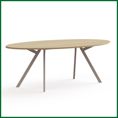 Bridge vergadertafel Ellipsvorm 240x120cm met ronde poten 1 | staging.kantoor360.nl Bridge vergadertafel Ellipsvorm 240x120cm met ronde poten