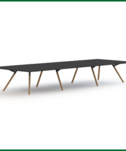 Bridge vergadertafel recht Fenix 480x160cm , massief houten onderstel 6 | staging.kantoor360.nl Bridge vergadertafel recht 480x160cm massief houten onderstel