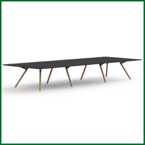 Bridge vergadertafel recht Fenix 480x160cm , massief houten onderstel 2 | staging.kantoor360.nl Bridge vergadertafel recht Fenix 480x160cm , massief houten onderstel - Afbeelding 2
