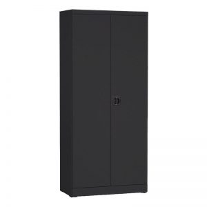 Draaideurkast 180cm hoog zwart