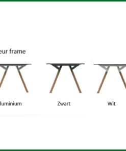 Bridge vergadertafel ellipsvorm Melamine, massief houten onderstel 4 | staging.kantoor360.nl kleur frame 1
