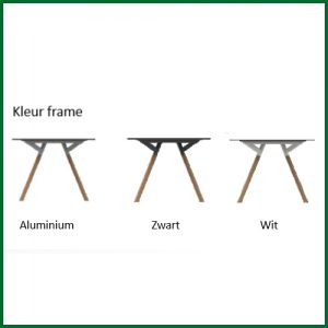 Bridge vergadertafel recht Melamine 360x120cm massief houten onderstel 5 | staging.kantoor360.nl kleur frame 7