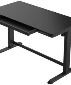 Zit-sta (thuis)werkplek Glazen blad Zwart / Zwart frame 6 | staging.kantoor360.nl 75.WER .GL .BL 1