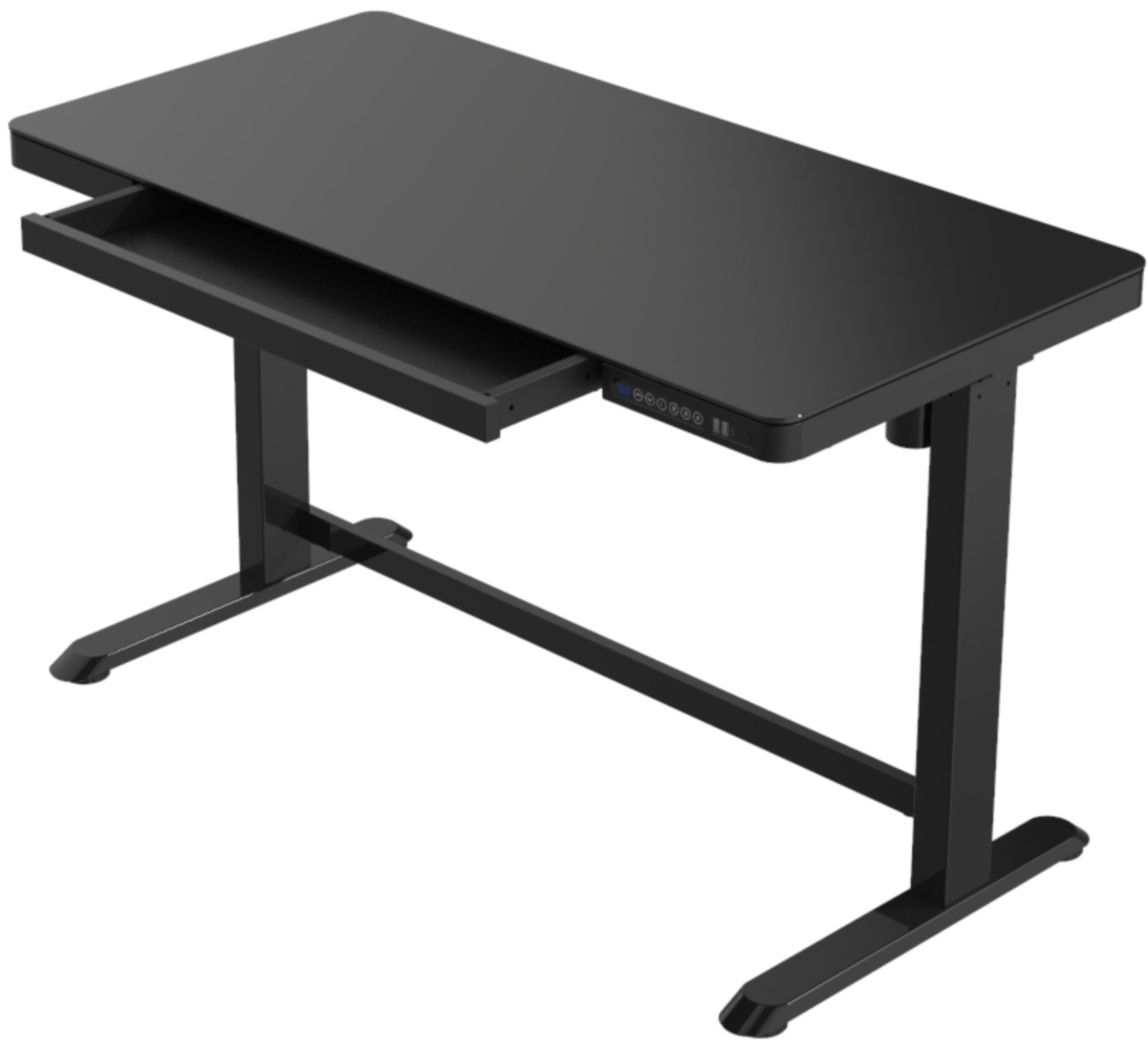 Zit-sta (thuis)werkplek Glazen blad Zwart / Zwart frame 3 | staging.kantoor360.nl Zit-sta (thuis)werkplek Glazen blad Zwart / Zwart frame - Afbeelding 3